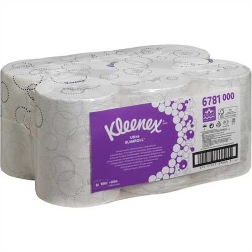 KLEENEX Papierhandtuch Ultra SLIMROLL, Airflex, auf Rolle, 19,8 cm x 100 m (6 Rollen)