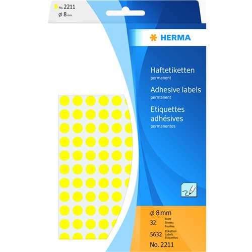 HERMA Markierungspunkt, Handbeschriftung, selbstklebend, Ø: 8 mm, gelb (5.632 Stück)