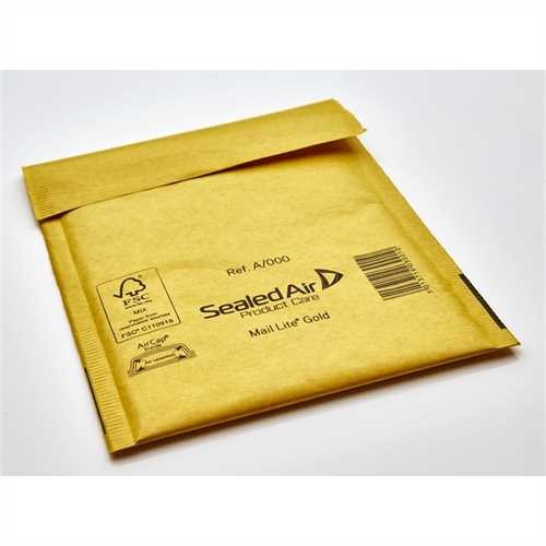 Mail Lite Luftpolstertasche, selbstklebend, Typ: A/000, innen: 110 x 160 mm, Kraftpapier, 80 g/m², g