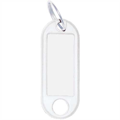 WEDO Schlüsselanhänger, Kunststoff/Metall, mit Ring, Ø: 18 mm, 52 x 21 x 3 mm, weiß (10 Stück)
