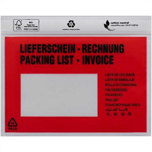 DEBATIN™ Begleitpapiertasche UNIPACK™, Polyethylen, LIEFERSCHEIN - RECHNUNG, selbstklebend, Anklebev