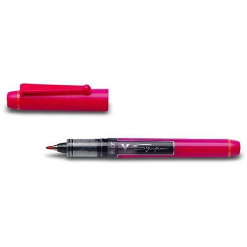PILOT Faserschreiber V Sign Pen, mit Kappe, 0,6 mm, Schreibfarbe: rot