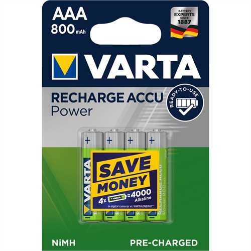 VARTA Akkumulator Ready2use, Micro, AAA, 800 mAh (4 Stück)