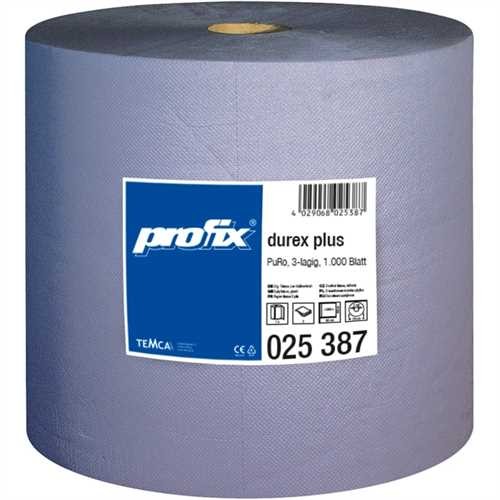 profix Wischtuch durex plus, Tissue, 3lagig, auf Rolle, 1.000 Tücher, 33 x 36 cm, blau (1 Rolle)