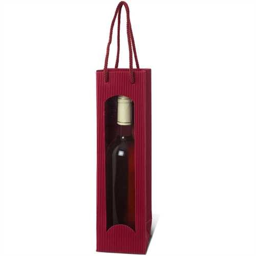 Karl Knauer Geschenktasche, für 1 Flasche, Wellpappe, 10 x 8 x 36 cm, bordeaux