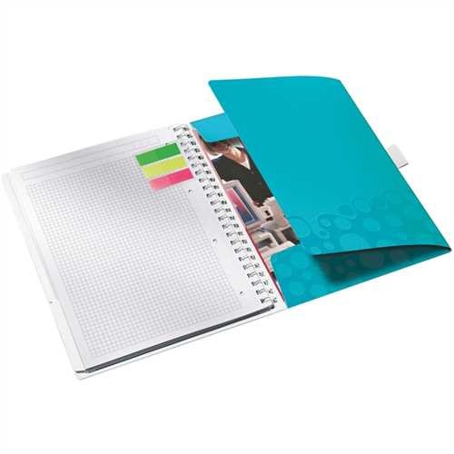 LEITZ Notizbuch WOW Be mobile, kariert, A4, 80 g/m², Einbandfarbe: eisblau, 80 Blatt