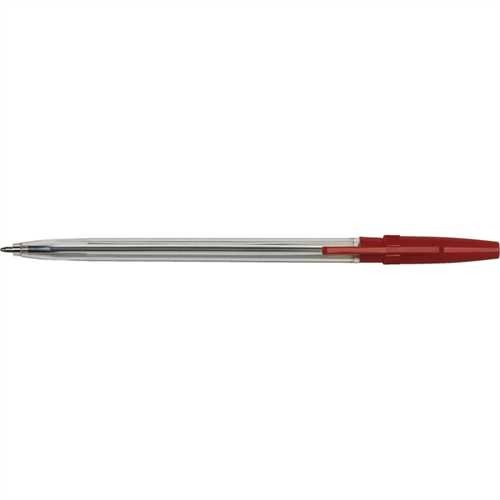 Simply™ Kugelschreiber, Einweg, mit Kappe, M, 0,7 mm, Schaftfarbe: farblos, transparent, Schreibfarb