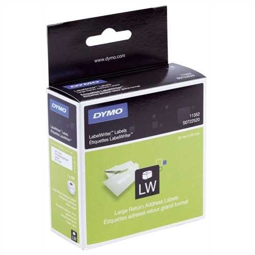 DYMO Etikett LabelWriter, Rücksendeadresse, selbstklebend, permanent, Papier, 54 x 25 mm, weiß (500
