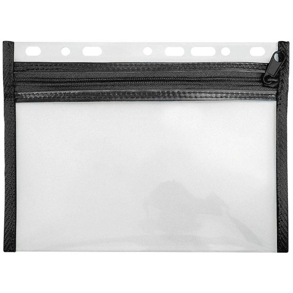 VELOFLEX Reißverschlussbeutel VELOBAG A5 transparent/schwarz 0,3 mm