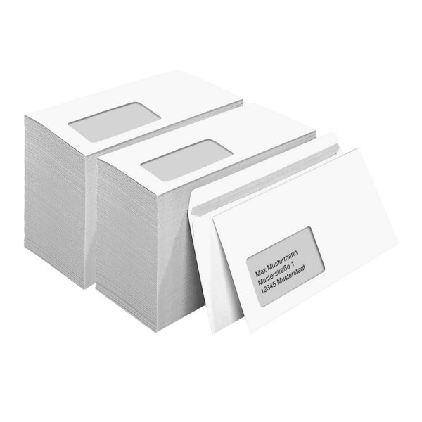 MAILmedia Briefumschläge DIN lang mit Fenster weiß selbstklebend 1.000 St