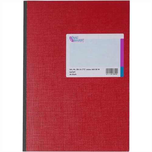 K&E Geschäftsbuch, Glanzkarton, kariert, A4, Einbandfarbe: rot, 96 Blatt (5 Stück)
