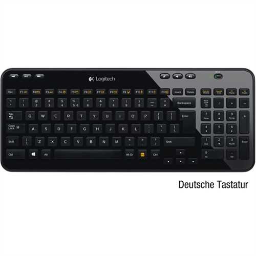 Logitech Tastatur Wireless Keyboard K360, QWERTZ, kabellos, 2,4 GHz Technologie, USB, schwarz