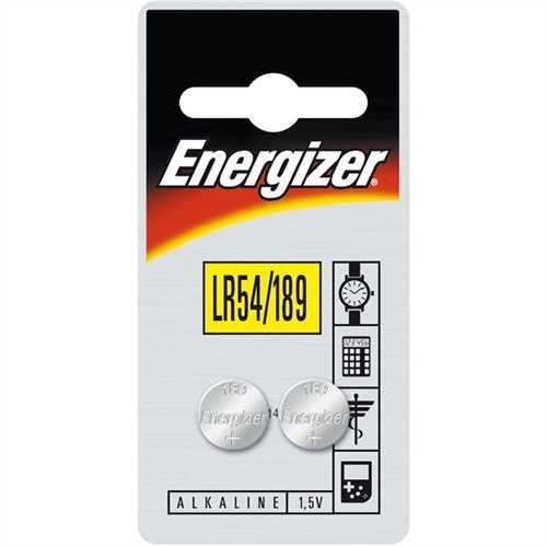 Energizer Knopfzelle, Alkali-Mangan, LR54, 189, 1,5 V, 86 mAh (2 Stück)