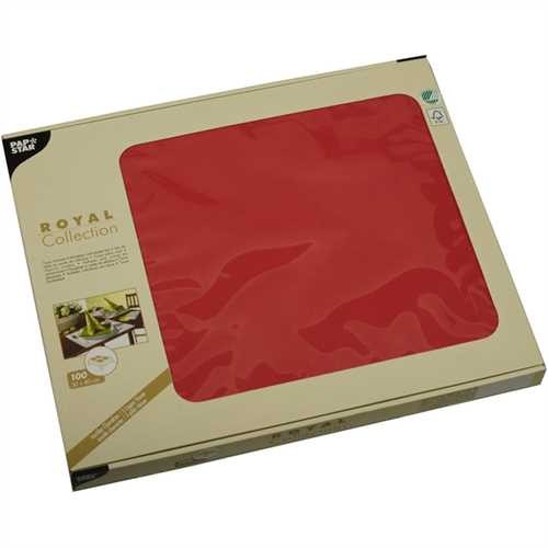 PAPSTAR Tischset, ROYAL Collection, Tissue, 5lagig, 30 x 40 cm, rot (100 Stück)