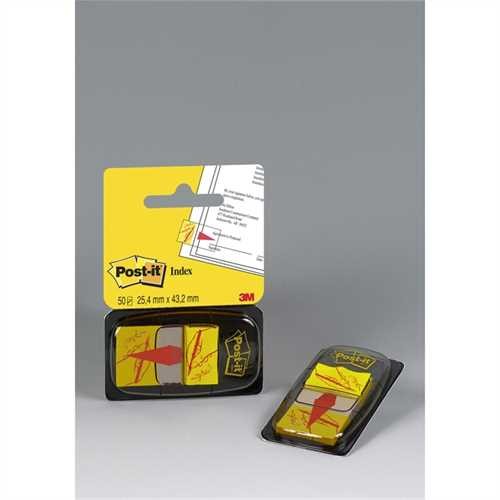 Post-it Haftmarker 680, mit Symbol, Unterschrift, 25,4 x 43,2 mm, gelb, Druckfarbe: rot, 50 Blatt (1