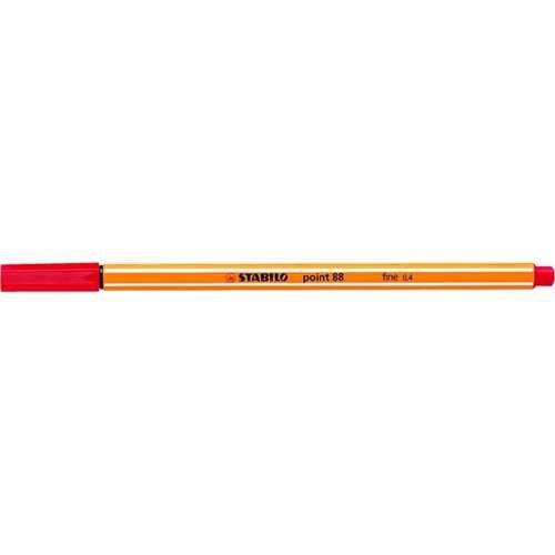 STABILO Fineliner point 88, mit Kappe, 0,4 mm, Schreibfarbe: rot (10 Stück)