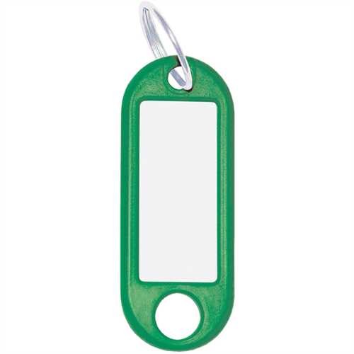 WEDO Schlüsselanhänger, Kunststoff/Metall, mit Ring, Ø: 18 mm, 52 x 21 x 3 mm, grün (10 Stück)