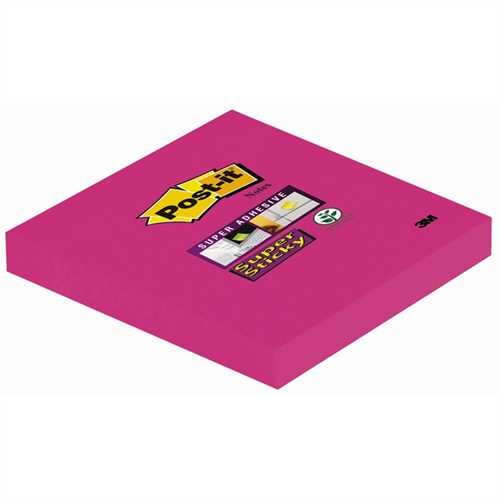 Post-it Haftnotiz Super Sticky, 76 x 76 mm, pink, 90 Blatt (1 Block)