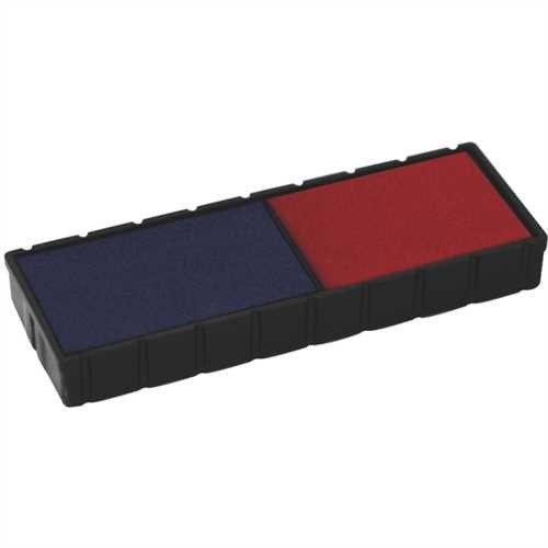 COLOP Ersatzkissen E/12/2, mit Fassung, getränkt, blau/rot (2 Stück)