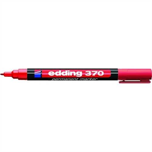 edding Permanentmarker 370, Rundspitze, 1 mm, Schreibfarbe: rot