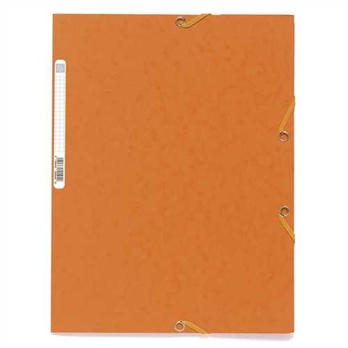 EXACOMPTA Einschlagmappe, Manilakarton, 400 g/m², Eckspanngummi, A4, 24 x 32 cm, orange