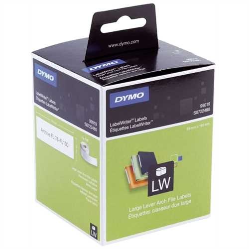 DYMO Etikett LabelWriter, Ordneretikett, permanent, Papier, 59 x 190 mm, weiß (110 Stück)
