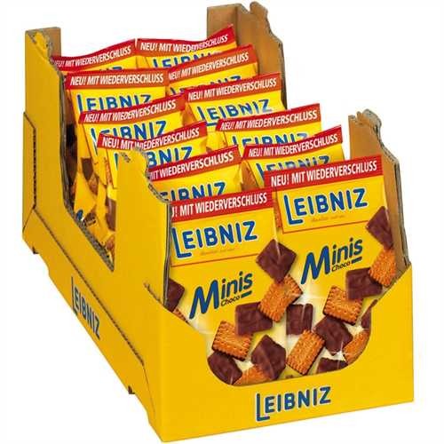 LEIBNIZ Gebäck, Minis Choco, Vollmilch, Karton, 12 x 125 g (1.500 g)