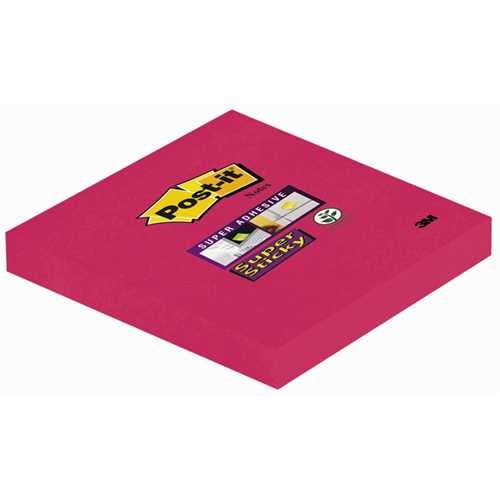 Post-it Haftnotiz Super Sticky, 76 x 76 mm, mohnrot, 90 Blatt (1 Block)