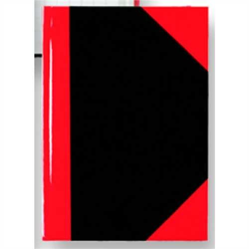 STYLEX Geschäftsbuch, kariert, A6, Einbandfarbe: schwarz/rot, 96 Blatt
