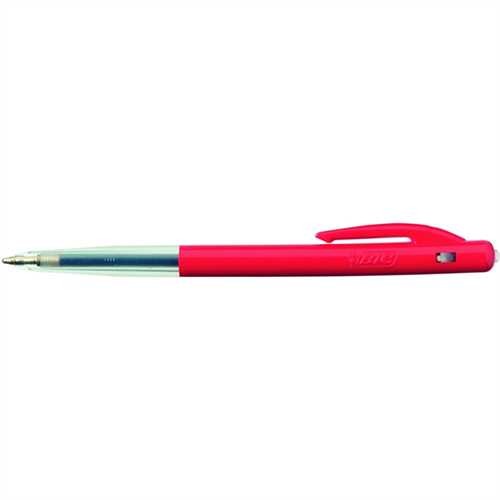 BIC Kugelschreiber M10™ clic, Einweg, Druckmechanik, M, 0,4 mm, Schreibfarbe: rot