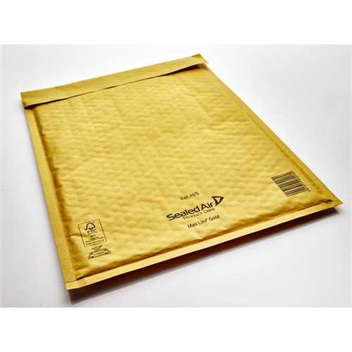 Mail Lite Luftpolstertasche, selbstklebend, Typ: H/5, innen: 270 x 360 mm, Kraftpapier, 80 g/m², gol