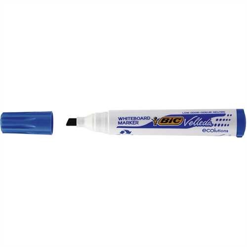 BIC Boardmarker ecolutions Velleda, 1751, Einweg, Keilspitze, 3,7 - 5,5 mm, Schreibfarbe: blau