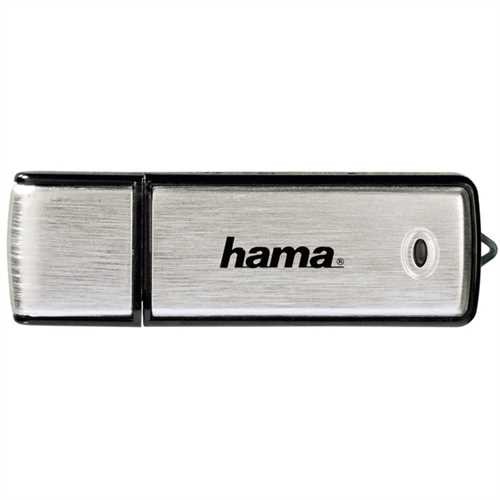 hama USB-Stick Fancy, USB 2.0, 32 GB, Lesegeschwindigkeit: 10 MB/s, 68 x 8 x 20 mm, silber/schwarz