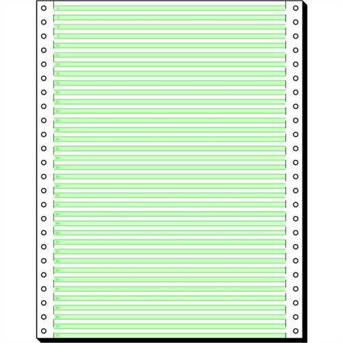 SIGEL Tabellierpapier, Längsperforation, 240 x 304,8 mm, 1fach, 60 g/m², 4,2 mm Leselinien, weiß/grü
