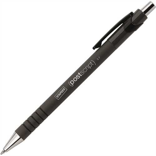 STAPLES Kugelschreiber, postscript, Druckmechanik, M, 0,7 mm, Schreibfarbe: schwarz