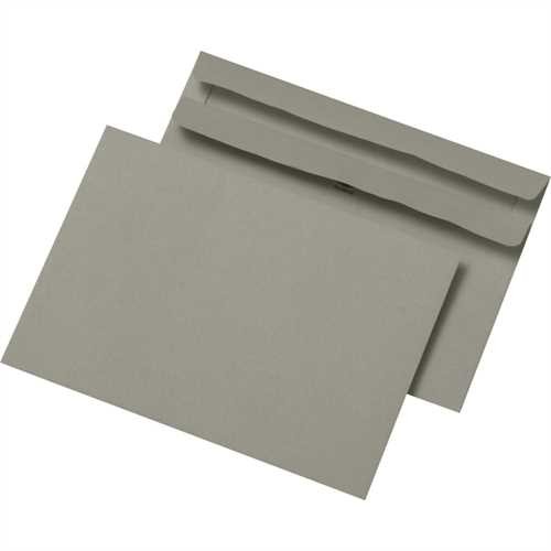 MAILmedia Briefumschlag, ohne Fenster, selbstklebend, C6, 162 x 114 mm, 75 g/m², Recycling, grau (10