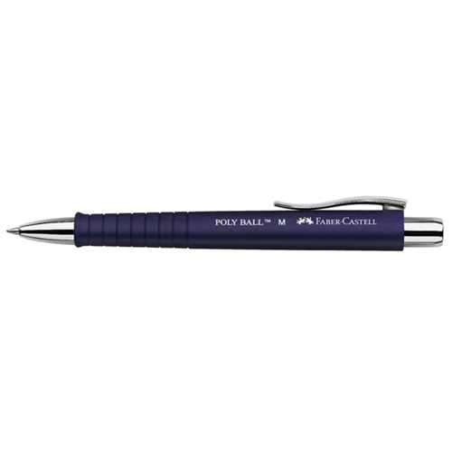 FABER-CASTELL Kugelschreiber, POLY BALL, Druckmechanik, M, 0,5 mm, Schaftfarbe: blau, Schreibfarbe: