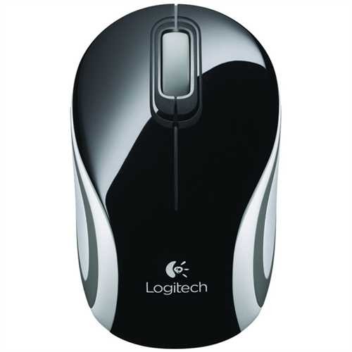 Logitech Maus Wireless Mini Mouse M187, 3 Tasten, mit Scrollrad, 2,4 GHz Technologie, schwarz