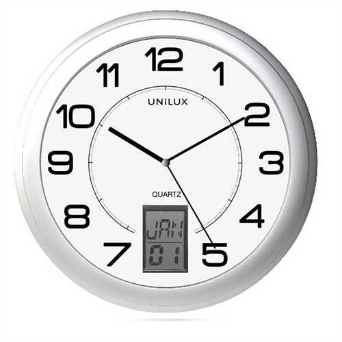 UNILUX Wanduhr Instinct Quartz-Uhr 31 cm automatische Zeitumstellung von Sommer- und Winterzeit