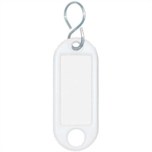WEDO Schlüsselanhänger, Kunststoff/Metall, mit S-Haken, 52 x 21 x 3 mm, weiß