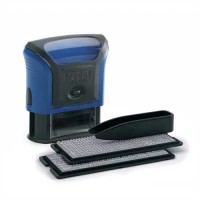 trodat Stempel Printy Typomatic, mechanisch, Kunststoff, 47 x 18 mm, 4zeilig, blau, Druckfarbe: schw trodat Stempel Printy Typomatic, mechanisch, Kunststoff, 47 x 18 mm, 4zeilig, blau, Druckfarbe: schw