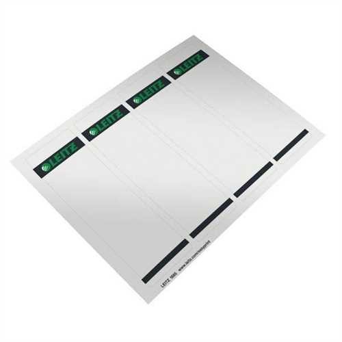 LEITZ Rückenschild, auf A4-Bogen, selbstklebend, Papier, breit / kurz, 61 x 192 mm, grau (100 Stück)