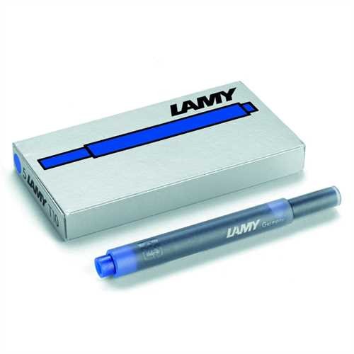 LAMY Tintenpatrone T 10, für: Füllhalter, Großraum, Schreibfarbe: blau (5 Stück)