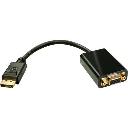 LINDY Adapter, DP/VGA - Stecker/Buchse, Länge: 0,15 m, schwarz