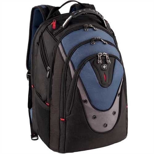 WENGER Laptoprucksack IBEX, Polyester, Diagonale: 43,18 cm, 38 x 25 x 48 cm, schwarz/blau