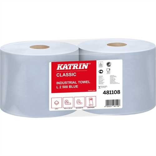 KATRIN Wischtuch Classic L, Tissue, 2lagig, auf Rolle, 500 Tücher, 22 x 38 cm (2 Rollen)