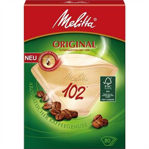 Melitta Kaffeefiltertüte, ORIGINAL, 102, braun (80 Stück)