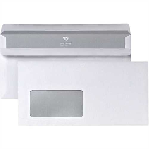 POSTHORN Briefumschlag, mit Fenster, selbstklebend, DL, 220 x 110 mm, 75 g/m², weiß (25 Stück)