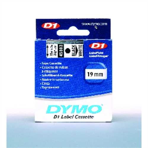 DYMO Schriftbandkassette, D1, 19 mm x 7 m, schwarz auf weiß