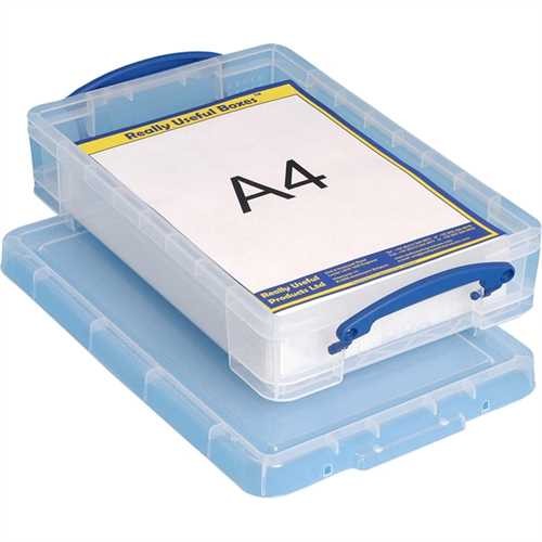 Really Useful Box Aufbewahrungsbox, PP, 4 l, 39,5 x 25,5 x 8,8 cm, farblos, transparent